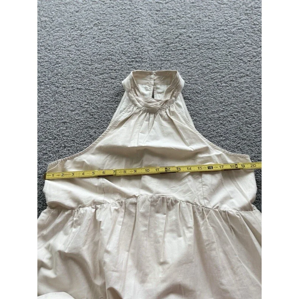 Anthropologie Maeve Midi Dress Women Halter Tired Preppy Cotton Flowy Sz 14 New